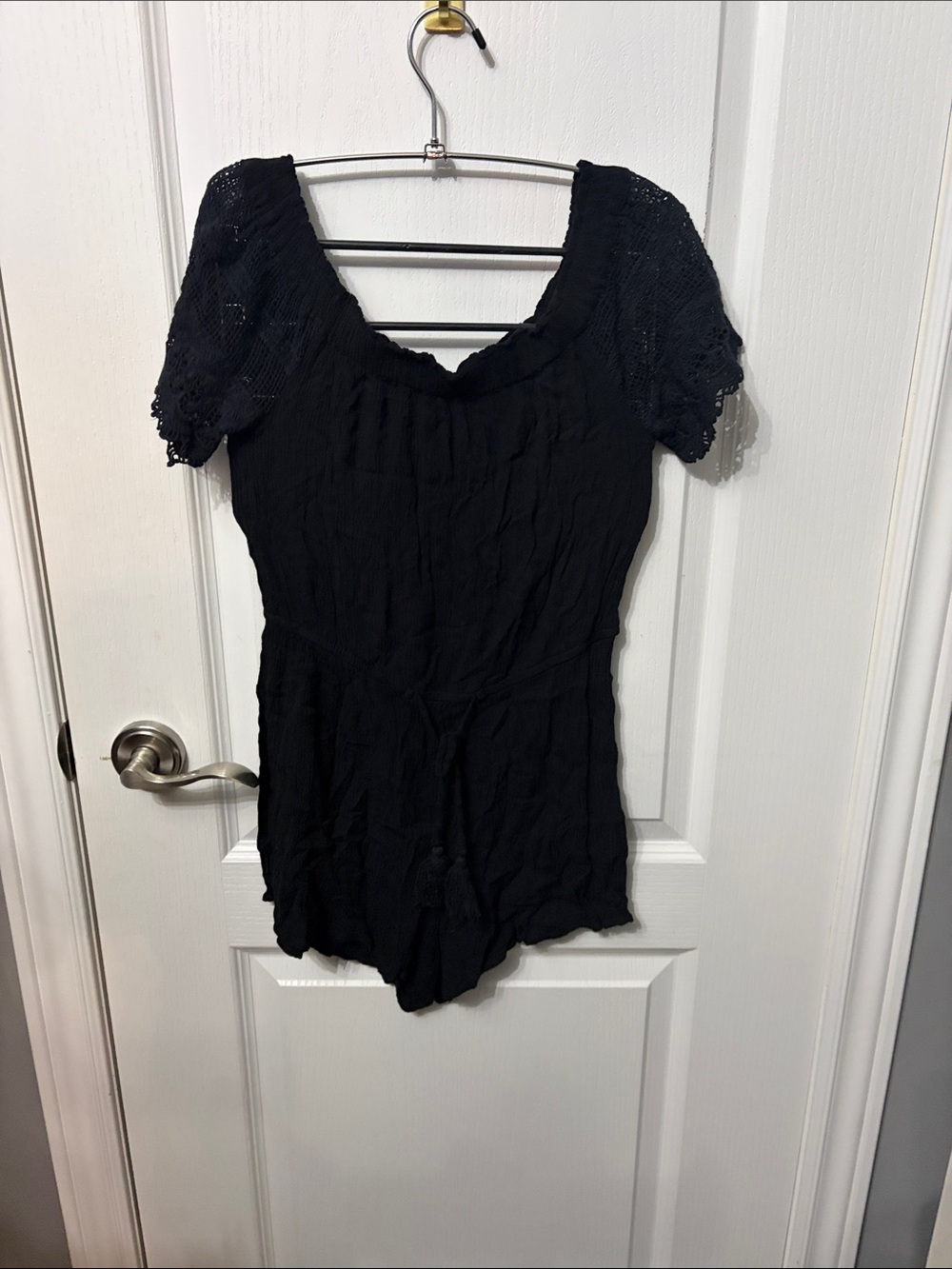 Streetwear Society Black Lace Sleeve Romper